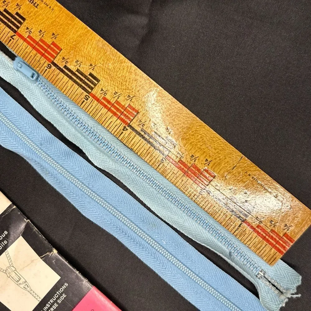 Vintage Selection of various colored Zips for Dressmaking/Tayloring